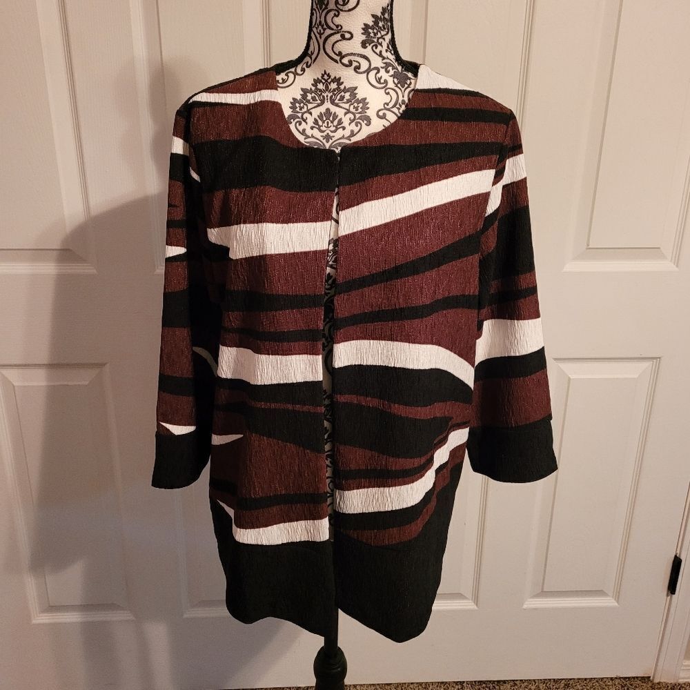 Chico's easywear striped‎ dress jacket